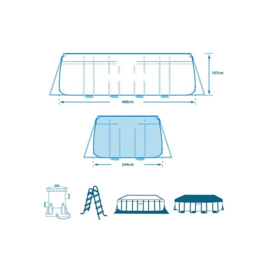 Intex 26792 Piscina Rectangular Prism Frame 488